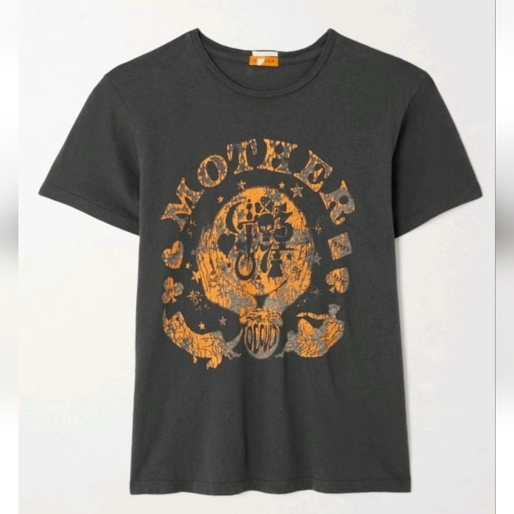 MOTHER Graphic T-shirt Gray/Orange Great Cond Women's Size XS